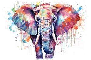 AI Generated Illustration wildlife safari design sketch elephant mammal wild art travel decorative photo