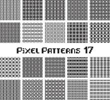 Pixel pattern seamless, black and white color. Patterns set in retro design. vector