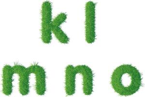 Small letter k l m n o texture green grass vector