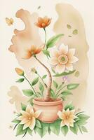 AI Generated floral bouquet elegant and beautiful flowers photo