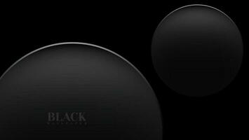 elegant black wallpaper background with metal circle composition vector