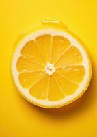 AI Generated Nature cut food citrus juicy fruit slice freshness refreshment macro lemon organic diet photo
