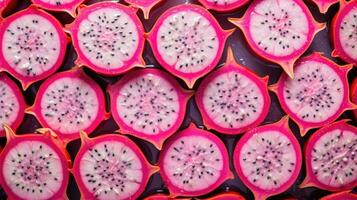AI Generated Sweet ripe vitamin freshness slice nutrition nature organic fruit background pink fresh photo