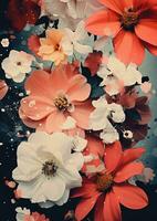 ai generado verano decorativo Clásico rojo floración Boda primavera planta naturaleza ramo de flores rosado belleza foto