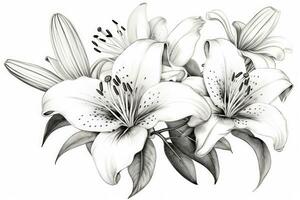 ai generado diseño ilustración antecedentes planta hermosa primavera ramo de flores florecer hoja jardín Arte foto