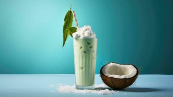 AI Generated Fresh beverage cold healthy food cocktail delicious liquid white nature sweet milk photo