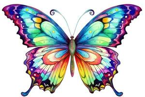 AI Generated Orange wings morpho insect summer collection animal spring bright blue butterfly black photo