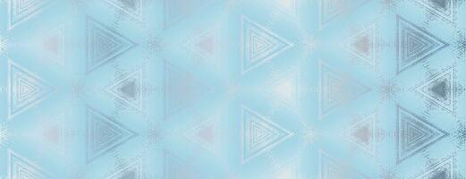 Abstract silver and light blue textured triangles pattern. Geometric ornament for design, poster, banner, packaging design, wrapping paper, wallpaper, background. Vector illustration.