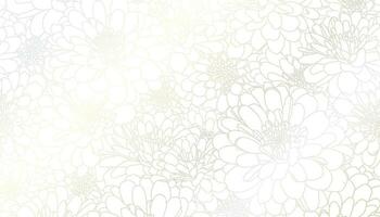lujoso Arte deco ligero plata crisantemo flores mano dibujado línea Arte en blanco antecedentes. fondo de pantalla diseño para imprimir, póster, cubrir, bandera, tela, invitación. digital vector ilustración.