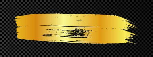 Gold grunge brush stroke vector