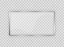 Glass plate in rectangular frame vector