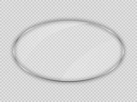 Glass plate in oval frame vector