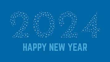 nuevo años antecedentes con números 2024 hecho de copos de nieve vector