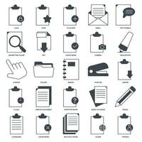 Document icon set, Included icons as Pencil, Folder, Clipboard, Question Mark and more symbols collection, logo isolated vector illustration