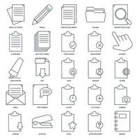 Document icon set, Included icons as Pencil, Folder, Clipboard, Question Mark and more symbols collection, logo isolated vector illustration