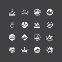 Crown icon and symbol vector template