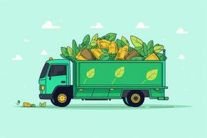 AI Generated Truck service concept illustration design business transportation shipment flat photo