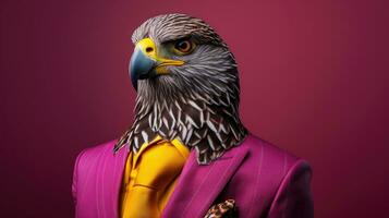 AI Generated Face beautiful portrait brown eye eagle feather predator beak head raptor birds photo