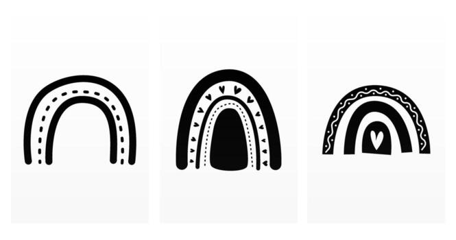 linda boho arco iris elementos. decorativo elemento de neutral, pastel colores para guardería diseño. boho arco iris diseño elemento vector