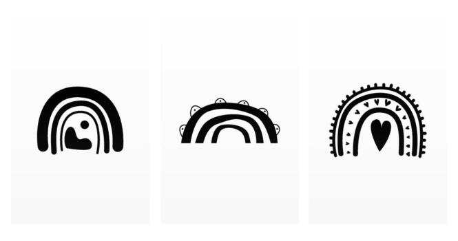 linda boho arco iris elementos. decorativo elemento de neutral, pastel colores para guardería diseño. boho arco iris diseño elemento vector