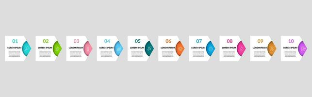 Vector Infographic design business template with icons and 10 options or steps.