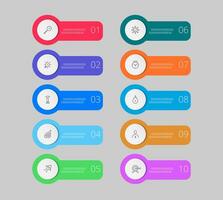 Vector Infographic design business template with icons and 10 options or steps. square design or diagram