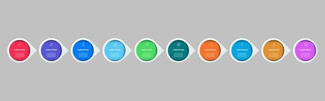 Vector Infographic design business template with icons and 10 options or steps.