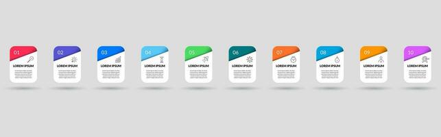 Vector Infographic design business template with icons and 10 options or steps.