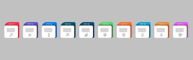 Vector Infographic design business template with icons and 10 options or steps.