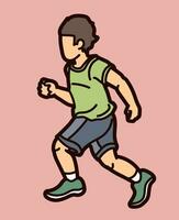 A Boy Running Playing vector