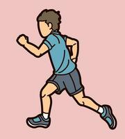 A Boy Running Action vector