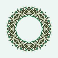 circle frame detail design with green color vector