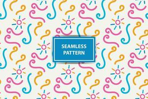 colorful seamless pattern background. Creative abstract style art background for children. Trendy texture design with basic shapes. Simple childish doodle wallpaper print. vector