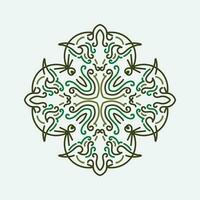 Baroque Design Elements and Ornaments with green color vector