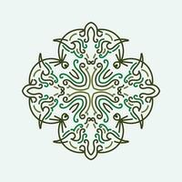 Baroque Design Elements and Ornaments with green color vector