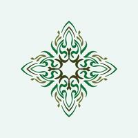 Baroque Design Elements and Ornaments with green color vector
