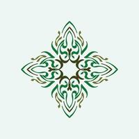 Baroque Design Elements and Ornaments with green color vector