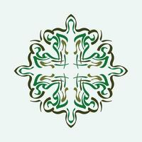 Baroque Design Elements and Ornaments with green color vector