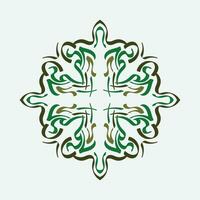 Baroque Design Elements and Ornaments with green color vector