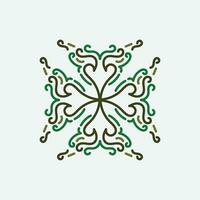 Baroque Design Elements and Ornaments with green color vector