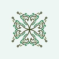 Baroque Design Elements and Ornaments with green color vector