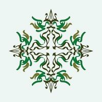 Baroque Design Elements and Ornaments with green color vector