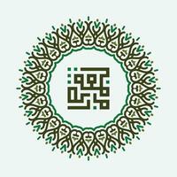 green and white Jumma Mubarak with arabic calligraphy, translation, blessed friday vector