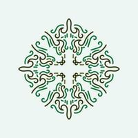 Baroque Design Elements and Ornaments with green color vector