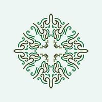 Baroque Design Elements and Ornaments with green color vector