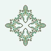 Baroque Design Elements and Ornaments with green color vector