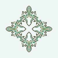 Baroque Design Elements and Ornaments with green color vector