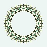 circulo marco detalle diseño con verde color vector