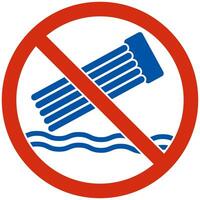 Water Safety Sign Attention, No Inflatables vector