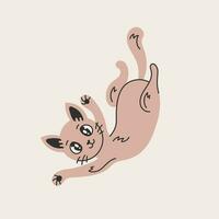 Playful cat in anime style vector